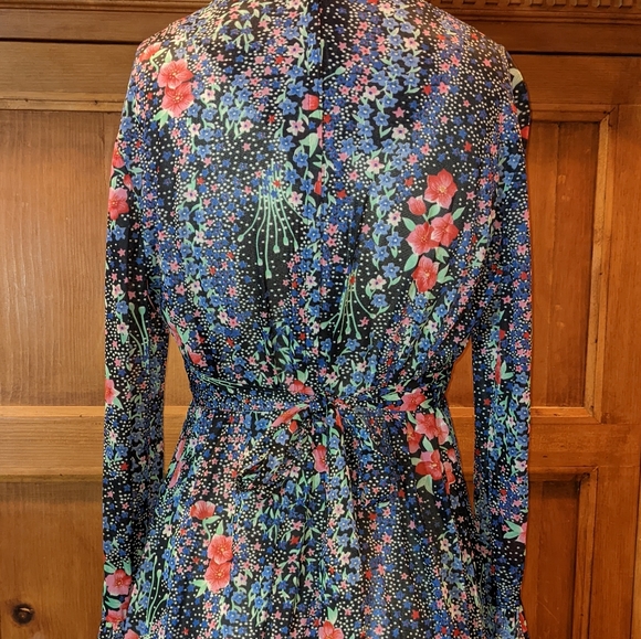 VTG 70's Maxi Dress Size 14 Psychedelic Floral Pattern - Picture 6 of 16